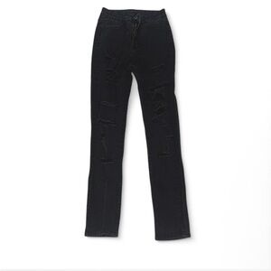 Women's Black Distressed Jeans